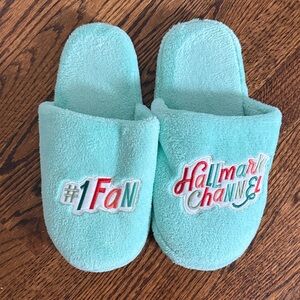 Hallmark Channel Aqua Slippers